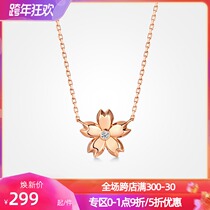 T400 cherry blossom necklace female 2021 New light luxury niche sterling silver rose gold choker gift for girlfriend