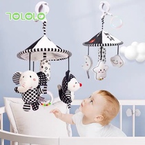 Newborn Baby Black & White Vision Excitation Bed Bell Baby Stroller Car Seat Rocking Bell Pendant Appeasement Plush Toy