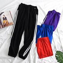 Cotton silk pajamas womens summer anti-mosquito bloomers home wear air conditioning nine-point pants large size artificial cotton cotton trousers