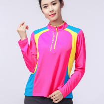 Outdoor quick-drying clothes womens long-sleeved large size spring and summer custom breathable hiking top stand-up collar short-sleeved sports t-shirt mens thin