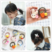 Winter new Korean children hair accessories wool felt Hairband clip high elastic baby tie girl rubber band