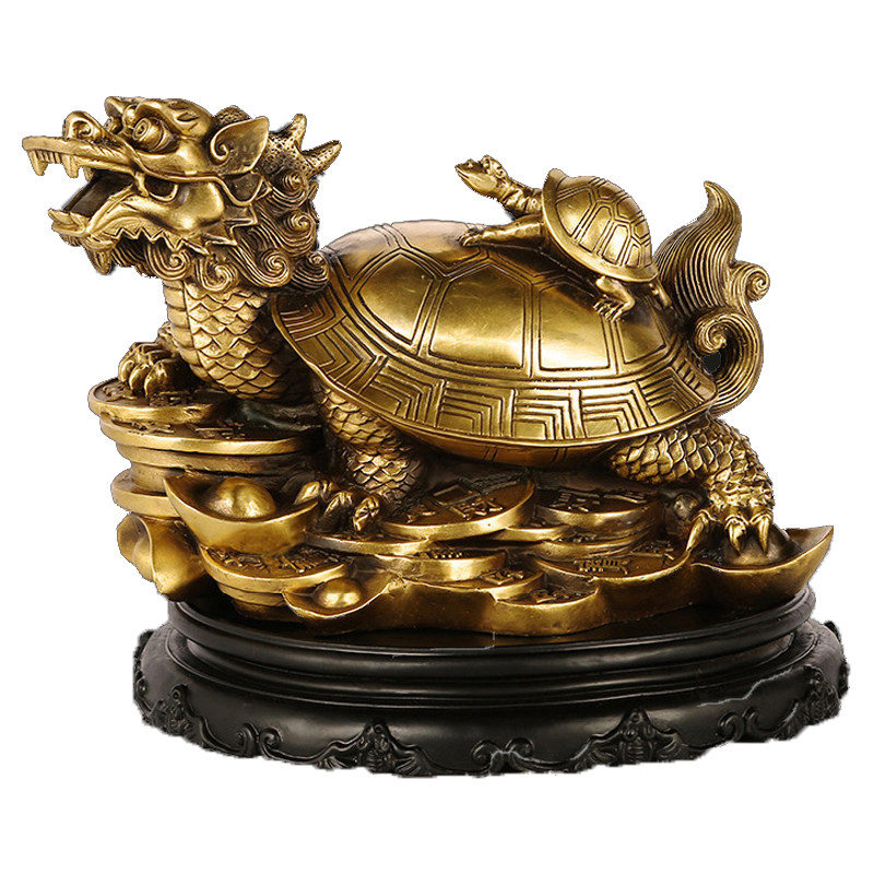 纯铜龙龟摆件母子八卦龙龟招财镇宅辟邪家居客厅装饰品风水摆设