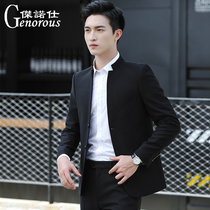 Suit Men's Stand Collar Chinese Stretch Suit Business Formal Zhongshan Bridegroom Bridegroom Wedding Dress