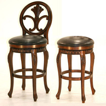 European bar chair bar chair bar stool solid wood high chair American retro bar stool home bar table and chair