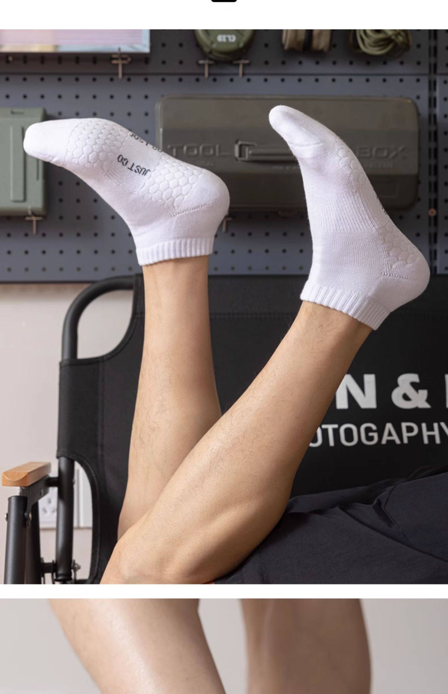 浙江诸暨袜子男款纯棉夏季短袜毛巾底运动袜薄款透气男士中筒棉袜