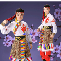 Tibetan dance suit male adult performance clothing Tibetan robes Mongolian ethnic minority performance clothes 21 new