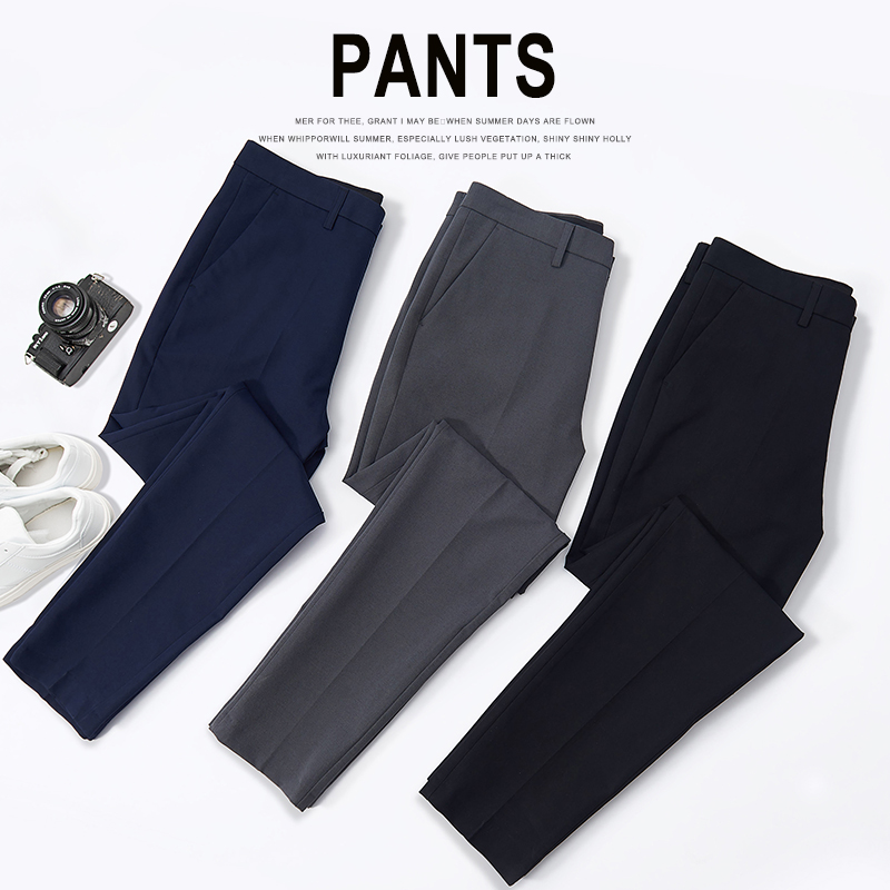Trousers men cropped slim business formal wear casual new pants small feet autumn high-end trend blazer pants men