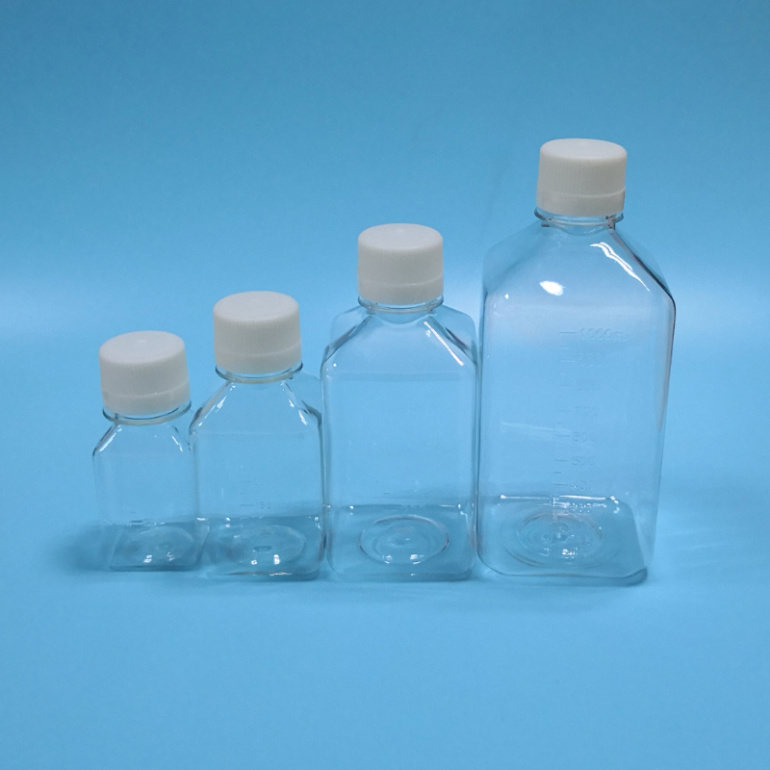 125/250/500/1000ml无菌方形血清瓶培养基方瓶灭菌刻度耐低温