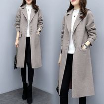 Special coat womens long Korean version 2021 Spring and Autumn New woolen coat over knee pop woolen coat