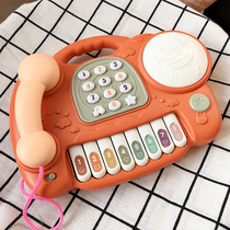 Childrens simulation landline telephone toy baby 0 a 1-year-old baby mobile phone 3 early education puzzle boys and girls 9 months