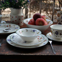 Export porcelain butterfly love new bone porcelain berry fruit flower plate bowl Milk Cup breakfast European American Nordic