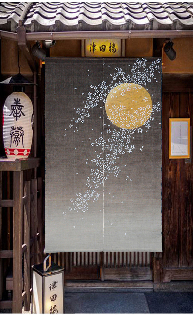 日式苎麻风水门帘布艺夏季防蚊虫家用空调厨房透气装饰夏布帘子