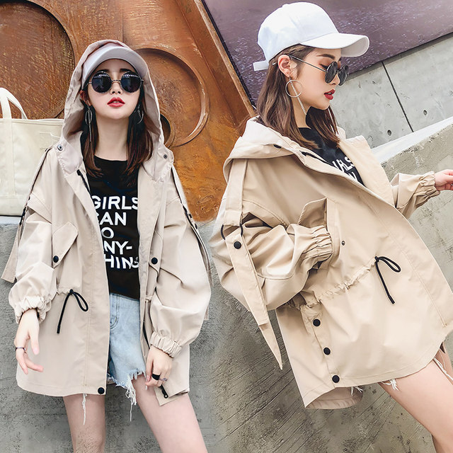 Windbreaker women's short section spring and autumn 2020 new Korean casual loose short short bf tooling jacket student tide Windbreaker women's short section spring and autumn 2020 new Korean casual loose short short bf tooling jacket student tide