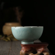 Qigfu Tea Cup Ceramic Tea Set Famous by pure hand lettering Puer tea drinking tea cup tea cup Tea Cup Disciples Kiln Powder Green