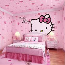 Dingy cat machine cat 3d wallpaper Katie cat pink esha princess room background wall cloth children room decoration wallpaper