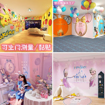 Cartoon Star Della Selfie Selfie Wall Paper Esha Princess Children House Wallpaper Leather Kachu Minic Background Wall Cloth