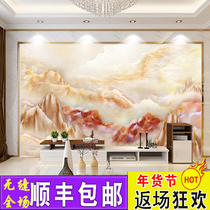 Eurostyle TV Background Wall Paper Living Room Sofa Imitation Jade Decoration Mural Painting 3d Film and TV Wallcloth Marble Striped Wallpaper