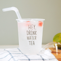 Three cups of tea disposable fat dirty U-shaped milk tea plastic cup Net Red Flamingo drink juice cup with lid
