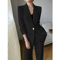 Black suit suit women's new fashionable quality leisure senior sensory fried street professional dress small suit