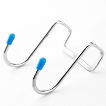 Office card partition screen adhesive hook student dormitory bedroom bedside desk drawer cabinet S-shaped stainless steel double hook