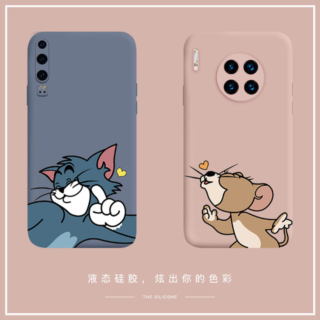 Huawei p40pro mobile phone case cat and mouse mate40/mate30 liquid silicone p30 couple models nova7/nova5pro/p40/p20/p30pro/mate20/nova6se Huawei p40pro mobile phone case cat and mouse mate40/mate30 liquid silicone p30 couple models nova7/nova5pro/p40/p20/p30pro/mate20/nova6se