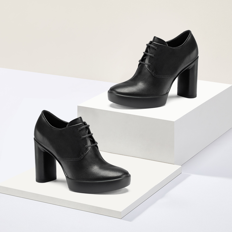 ECCO爱步女鞋2020新款粗跟高跟鞋单鞋女 型塑雕塑207853 