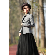 (An meaning) original Seiko wool striped suit 19 autumn and winter high-end original design wool small suit