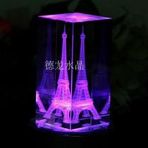 Crystal carving Paris Eiffel Tower Crystal building model inner carving Crystal inner carving architectural ornaments