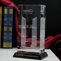 Crystal carving 3D three-dimensional building model laser inner carving mechanical parts custom school building souvenir ornaments