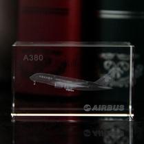 Crystal carving aircraft A380 Southern Airlines airliner 3d inner carving aircraft model custom crystal conference gift