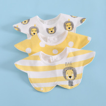 Newborn baby saliva towel baby 360 degree rotating bib cotton waterproof eating bib childrens neck thin