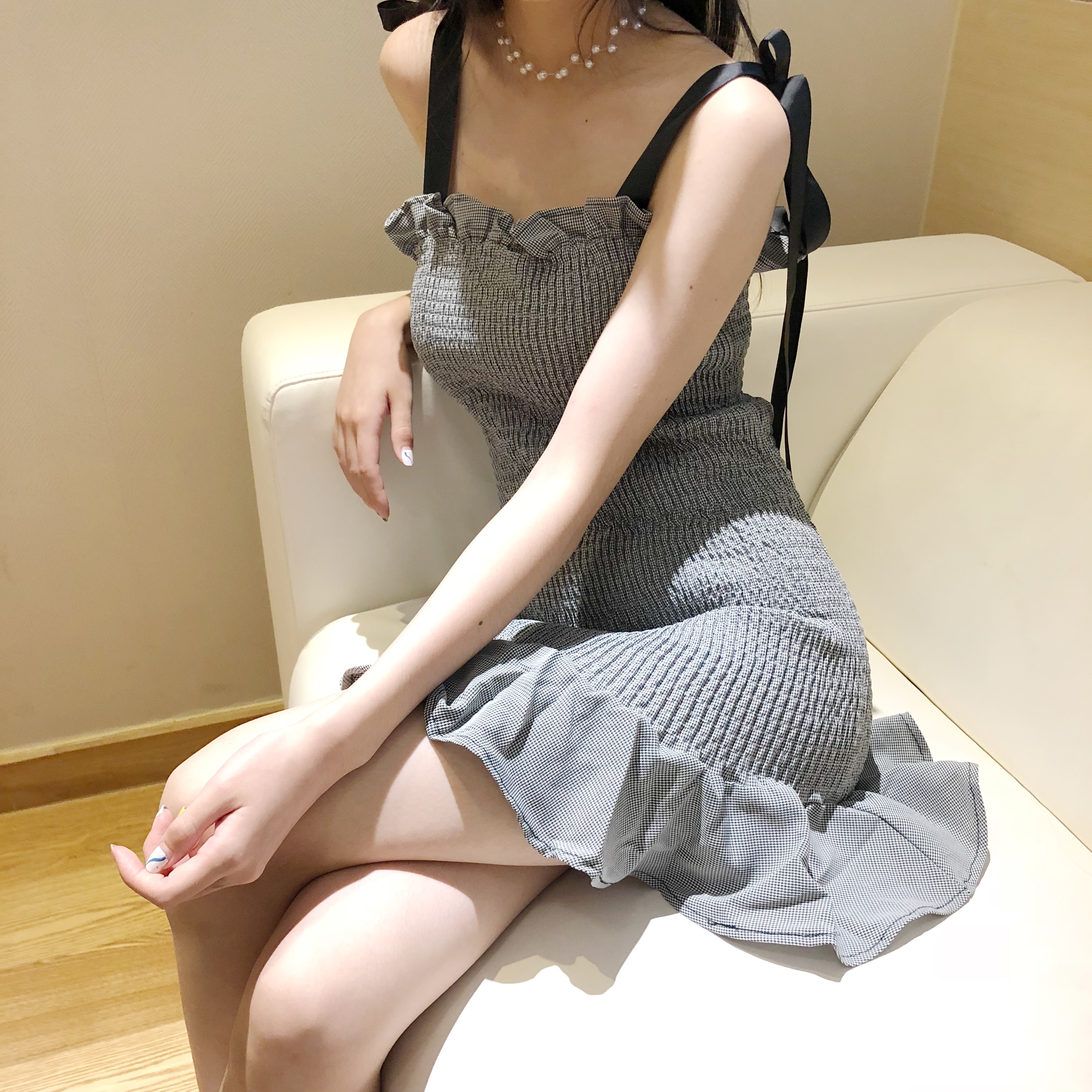 【sweetheart】撩人小婊裙 超性感褶皱丝带紧身抹胸式连衣裙