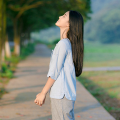 实拍现货 文艺范民族风盘扣棉亚麻宽松显瘦衬衫衬衣女