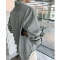 JessXu detail winning shirt womens custom small amber button commuter light gray simple long-sleeved shirt women