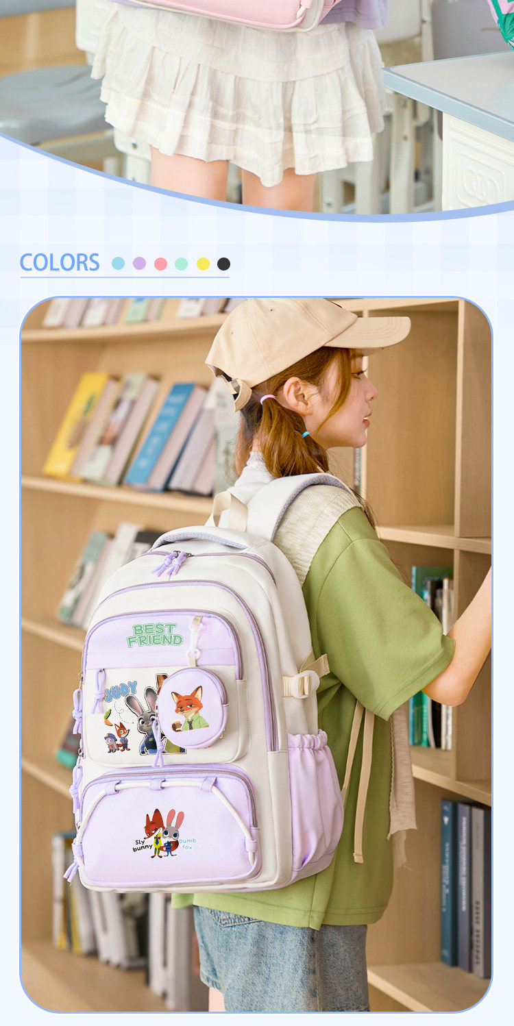Ранец 新款疯狂动物城初中小学生女孩书包大容量卡通朱迪尼克减负女揹包 Other home