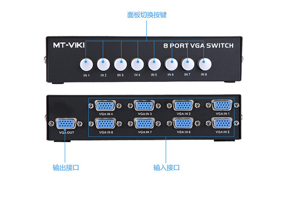Maito Weiju MT-15-8H 8- 포트 VGA 스위치 8 인 및 1 아웃 디스플레이 Sharer Widescreen HD Maito Weiju MT-15-8H 8- 포트 VGA 스위치 8 인 및 1 아웃 디스플레이 Sharer Widescreen HD