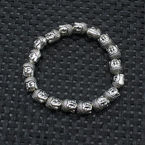 s925 Yintai Silver Retro Buddha Head Sakyamuni Tadao Yuanbao Pu Guanyin Bracelet Men and Women Bracelet