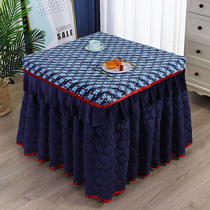 Square fire cover electric stove cover thickened coral fleece electric heater cover cloth winter fire table cover new