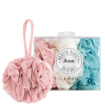 Beautiful and elegant three-color bath ball boxed large Bath Bath Bath ball Bath Bath flower cute rubbing back blister
