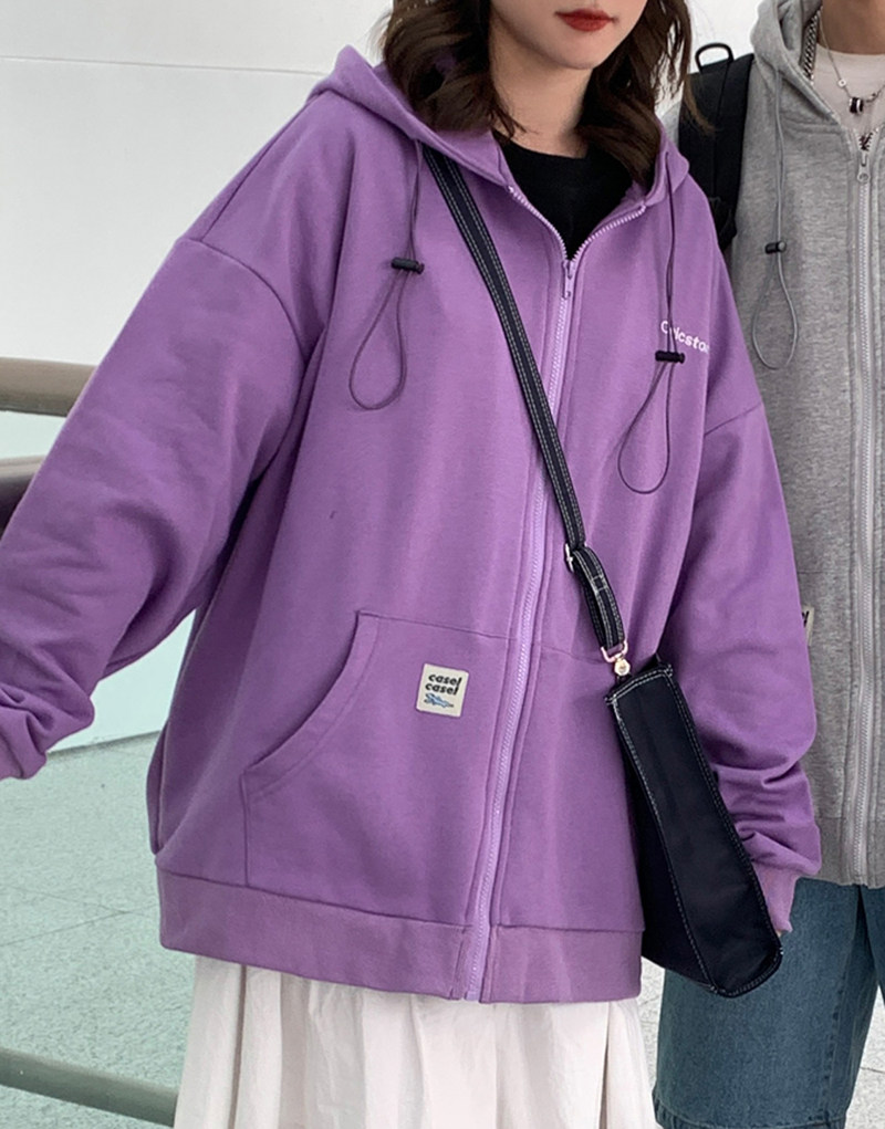 2021春款男女情侣连帽刺绣字母卫衣多色q