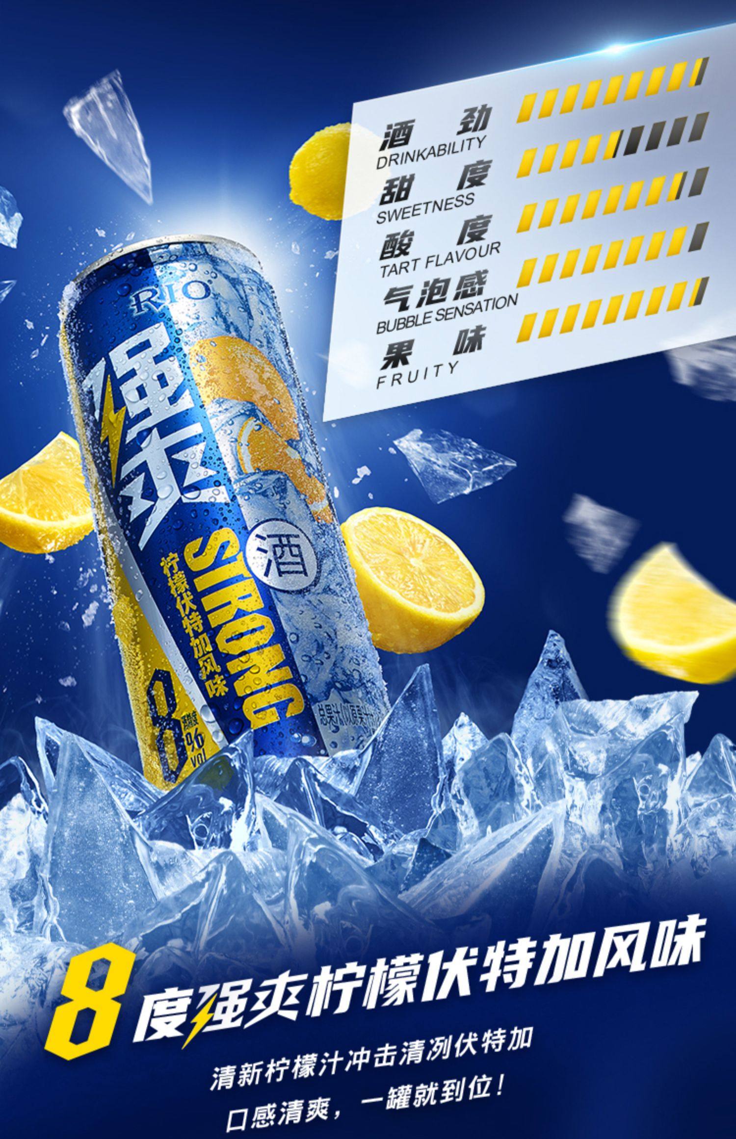 rio锐澳预调鸡尾酒强爽8度随机4口味330ml*8罐果酒不信邪by