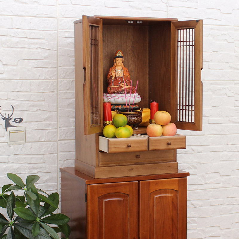 Code Peak Shrines Wall Cabinet Solid Wood Furniture Chinese Modern