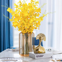 American glass dried flower vase water Nordic decorative ornaments creative home living room table simple simulation flower arrangement