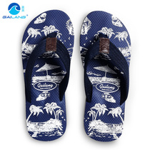 Gailang printed holiday beach flip-flops mens large size bathroom non-slip slippers outdoor seaside clip-toe wear-resistant drag