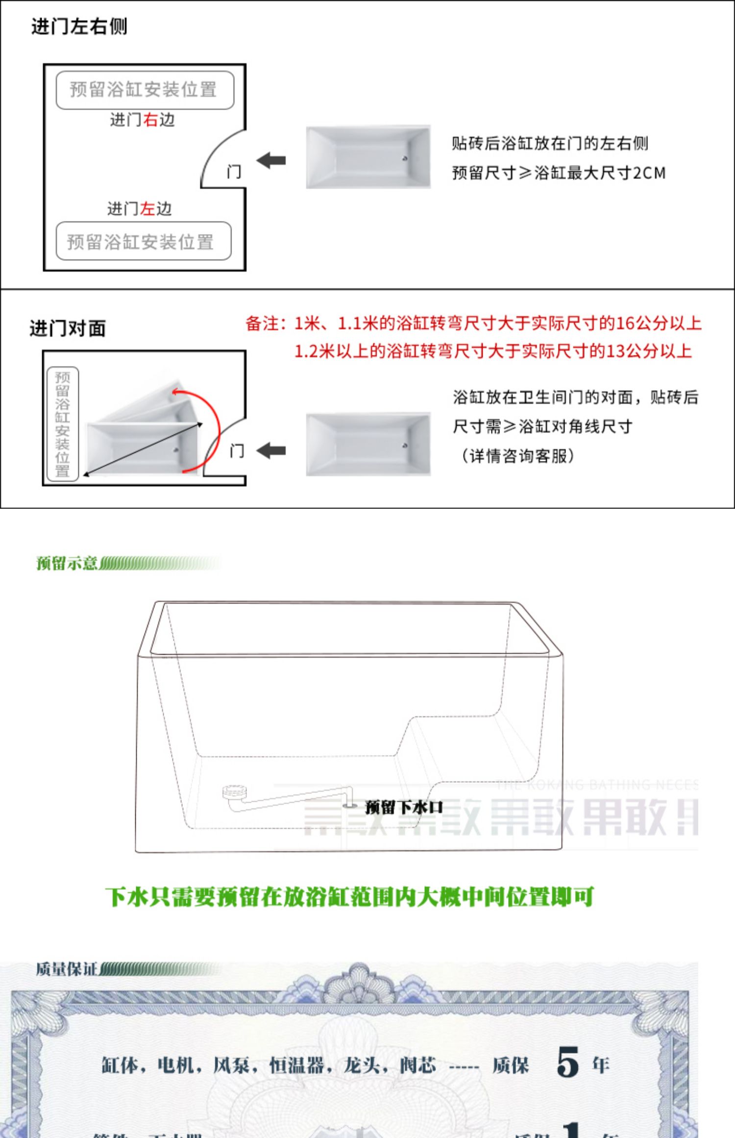 果敢北欧简约独立式1m-1.3米浴桶介绍