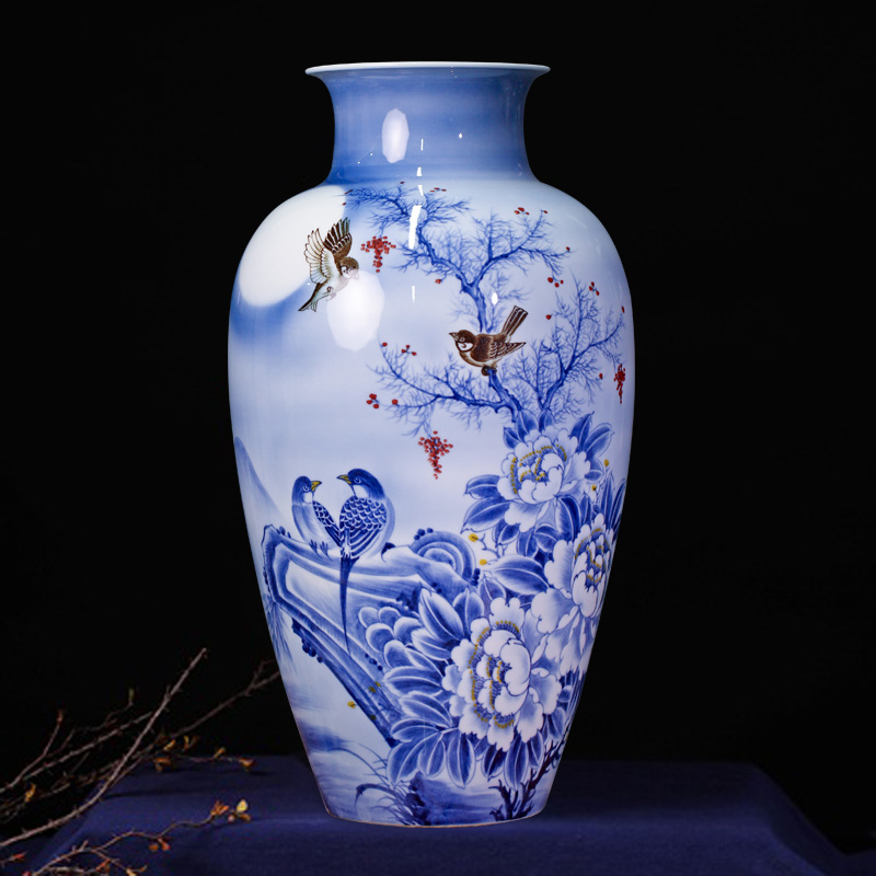 Jingdezhen ceramics masters hand - made flowers under the glaze painting of flowers and flower vase household porch mesa furnishing articles