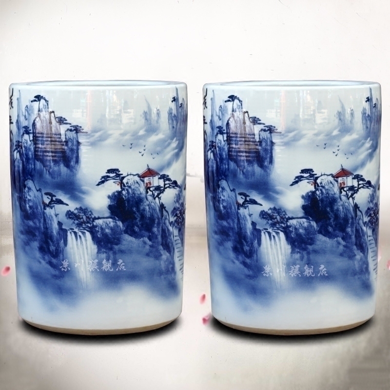 Jingdezhen ceramic huangshan sea of clouds, figure sitting room quiver vase household furnishing articles calligraphy and painting scroll the receive accessory products