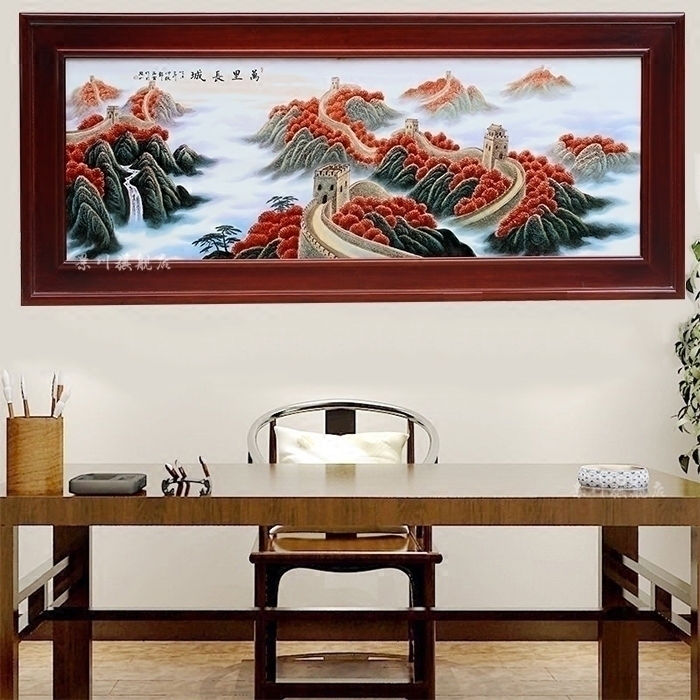 Jingdezhen ceramic painting hand - made wall adornment porcelain plate painting the living room a study background wall Chinese hang a picture