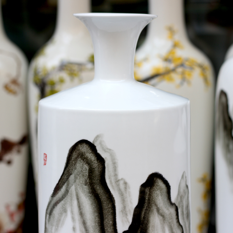 Jingdezhen ceramic hand - made landscape floor vase 60 cm, the sitting room is the study of modern and fresh simple flower arranging furnishing articles