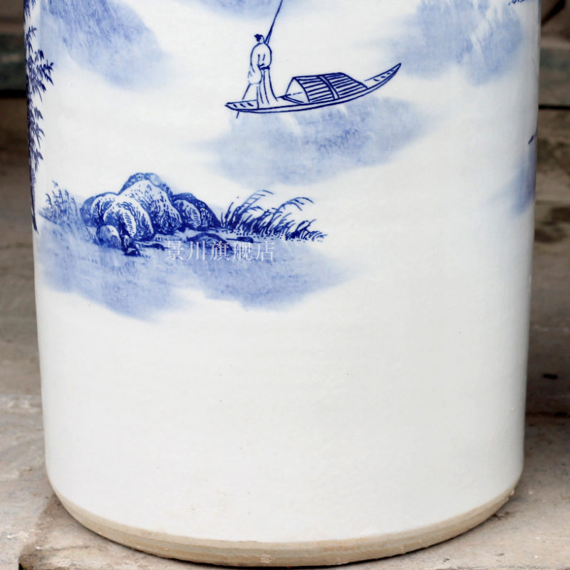 Jingdezhen blue and white porcelain is hand - made landscape painting ceramic quiver of large vases, furnishing articles home sitting room accessory products